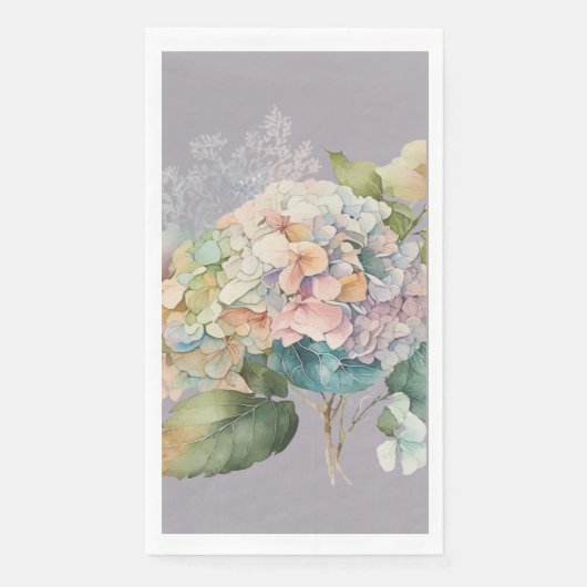 Serviette En Papier Jolie Pastel Hydrangea Serviettes d'hôtes (Devant)