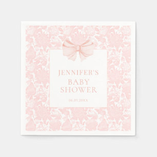 Serviette En Papier Jolie pastel rose arc fleuri boho bébé douche
