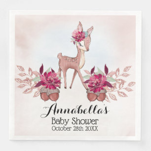 Serviette En Papier Jolie petite faon bébé fille automne Baby Shower I
