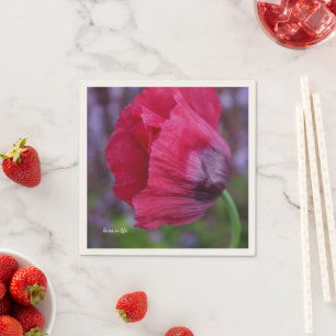 Serviette En Papier Jolie Pic et Pavot Violet Flower