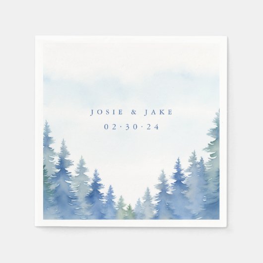 Serviette En Papier Jolie pinède d'hiver mariage serviette (Devant)