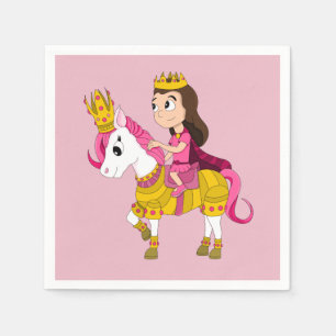 Serviette En Papier Jolie princesse caricaturale