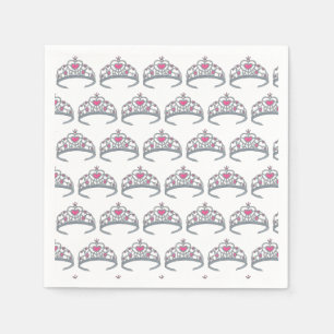 Serviette En Papier Jolie princesse rose Tiara fête d'anniversaire fil
