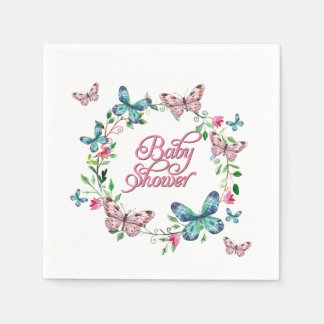 SERVIETTE EN PAPIER JOLIE PRINTEMPS BABY SHOWER FLORALE DE RÉCHAUFFEME