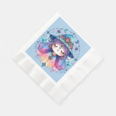 Serviette En Papier Jolie reine bohème avec Arrière - plan bleu | (Coin)