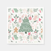 Serviette En Papier Jolie rétro Noël choses Motif d'illustration (Devant)