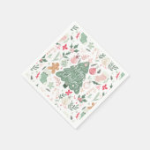 Serviette En Papier Jolie rétro Noël choses Motif d'illustration (Coin)