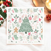 Serviette En Papier Jolie rétro Noël choses Motif d'illustration