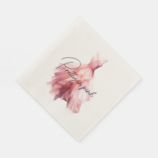 Serviette En Papier Jolie robe rose (Coin)
