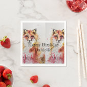 Serviette En Papier Jolie serviette décorative renard rouge pour fille (En situation)