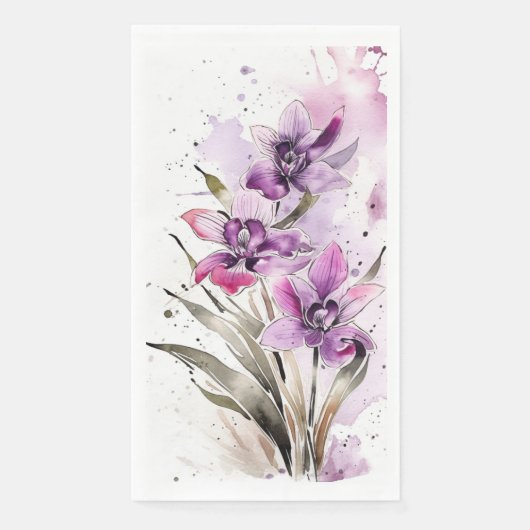 Serviette En Papier Jolie Serviettes d'hôtes Orchidée (Devant)