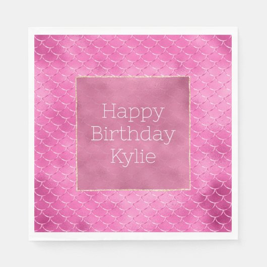 Serviette En Papier Jolie sirène rose fille (Devant)