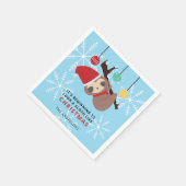 Serviette En Papier Jolie Sloth Noël Punny Kawaii Vacances hiver (Coin)