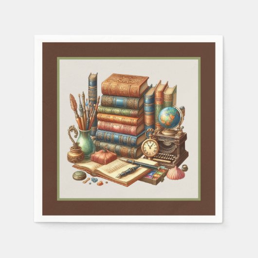 Serviette En Papier Jolie soirée club de lecture (Devant)