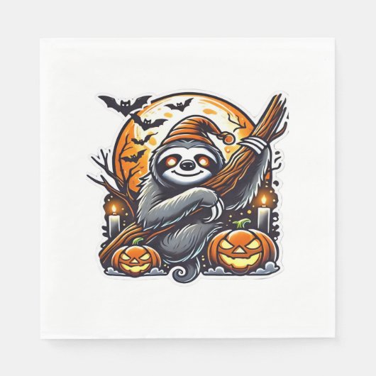 Serviette En Papier Jolie Soirée Sloth Halloween classique T-shirt (Devant)