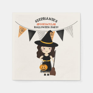 Serviette En Papier Jolie sorcière fête d'Halloween