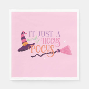 Serviette En Papier Jolie sorcière rose Hocus Pocus Halloween Casquett