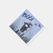 Serviette En Papier Jolie sorcière violette enfants Halloween (Coin)