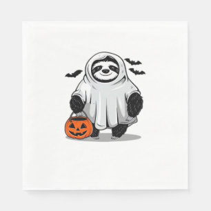 Serviette En Papier Jolie T-shirt Halloween Sloth Adorable et Éffrayan