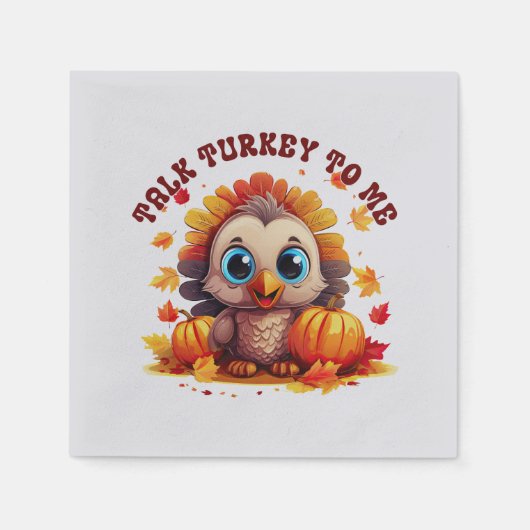 Serviette En Papier Jolie Turquie et feuillage d'automne (Devant)