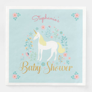Serviette En Papier Jolie Unicorn Aqua Baby shower de Parties scintill