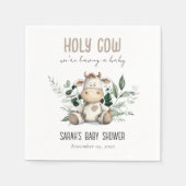 Serviette En Papier Jolie Vache Foliage Pastel Baby shower Neutre (Devant)