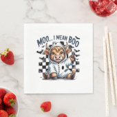 Serviette En Papier Jolie vache Highland À damiers Halloween Te (En situation)