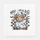 Serviette En Papier Jolie vache Highland À damiers Halloween Te (Devant)