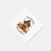 Serviette En Papier Jolie vache Highland Thanksgiving Bénédictions (Coin)