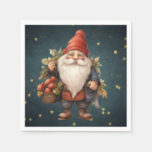 Serviette En Papier Jolie vintage Noël Gnome