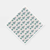 Serviette En Papier Jolies arbres Doodles rose vert (Coin)