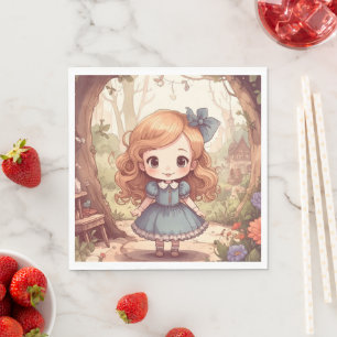 Serviette En Papier Jolies Aventures d'Alice au Pays des Merveilles Ar