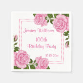 Serviette En Papier Jolies bouquets de coin rose 100e (Devant)