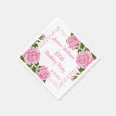 Serviette En Papier Jolies bouquets de coin rose 100e (Coin)