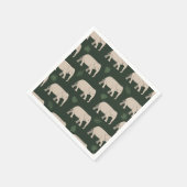 Serviette En Papier Jolies éléphantes sur arrière - plan noir (Coin)