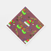 Serviette En Papier Jolies elfes de Noël (Coin)