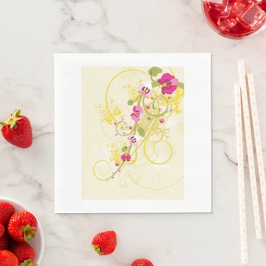 Serviette En Papier Jolies fleurs