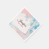 Serviette En Papier Jolies fleurs bleues sur Baby shower Arrière - pla (Coin)