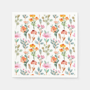 Serviette En Papier Jolies Fleurs de Lapin Sauvage Baby Shower