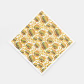 Serviette En Papier jolies hamburgers et frites carrelées (Coin)