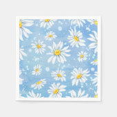 Serviette En Papier Jolies marguerites blanches sur bleu (Devant)