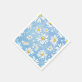 Serviette En Papier Jolies marguerites blanches sur bleu (Coin)