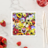 Serviette En Papier Jolies Pansies avec Papillon Napkin (En situation)