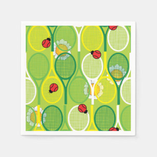 Serviette En Papier Jolies raquettes de tennis avec coccinelle