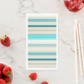 Serviette En Papier Jolies rayures aqua blanc (En situation)