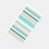 Serviette En Papier Jolies rayures aqua blanc (Coin)
