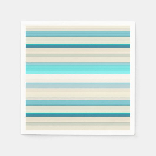 Serviette En Papier Jolies rayures aqua blanc (Devant)