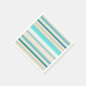 Serviette En Papier Jolies rayures aqua blanc (Coin)