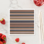 Serviette En Papier Jolies rayures bleues marron (En situation)