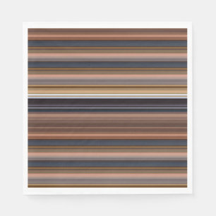 Serviette En Papier Jolies rayures bleues marron